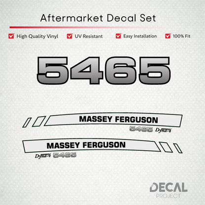 Aftermarket Decal Kit Compatible with Massey Ferguson 5465 – Premium Dyna-4 Hood Graphics Set – Image 1