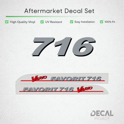 Fendt Favorit 716 Vario Decal Set - Early Gen 1 Flagship Restoration Vinyl Kit