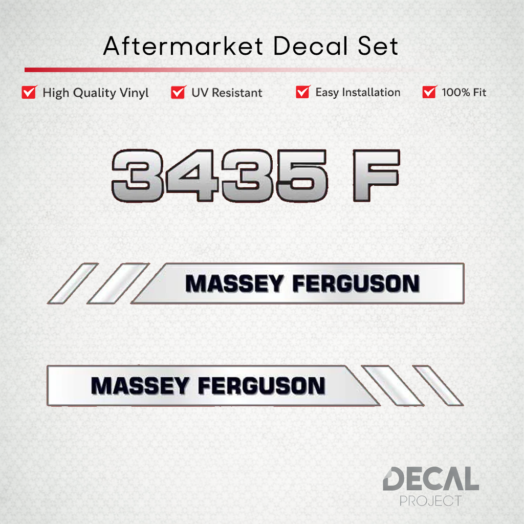 Aftermarket Decal Kit Compatible with Massey Ferguson 3435 F – Vineyard and Orchard Tractor Graphics Set – Image 1
