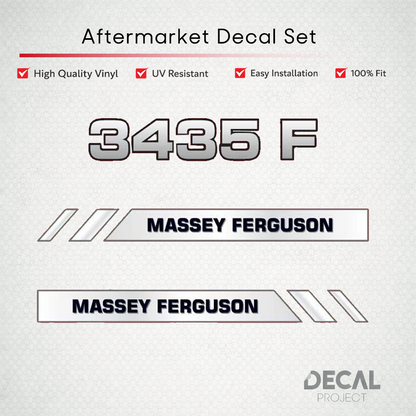 Aftermarket Decal Kit Compatible with Massey Ferguson 3435 F – Vineyard and Orchard Tractor Graphics Set – Image 1