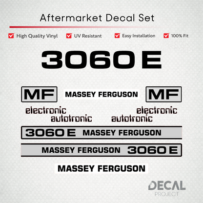 Aftermarket Decal Kit Compatible with Massey Ferguson 3060 E – Electronic Model Restoration Set – Image 1