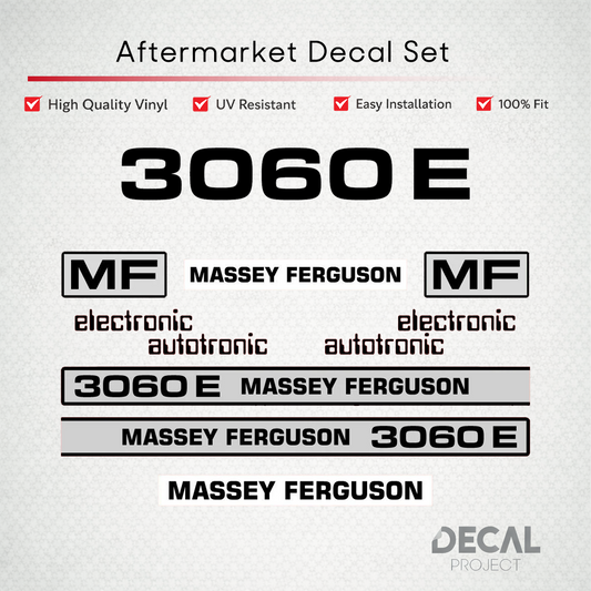 Aftermarket Decal Kit Compatible with Massey Ferguson 3060 E – Electronic Model Restoration Set – Image 1