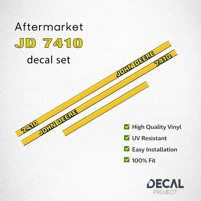 Aftermarket set fits JD 7410 – High-Quality Restoration Stickers – Full Set