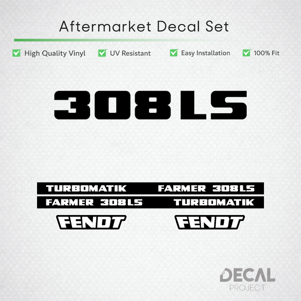 Fendt Farmer 308 LS Turbomatik Decal Set - Early 300 Series Restoration