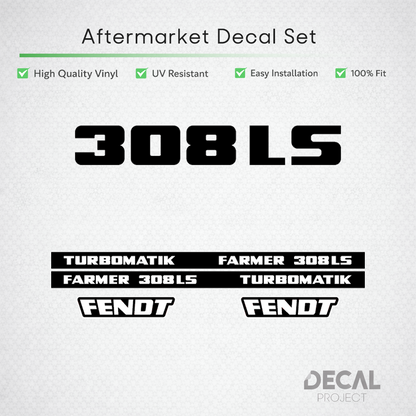 Fendt Farmer 308 LS Turbomatik Decal Set - Early 300 Series Restoration