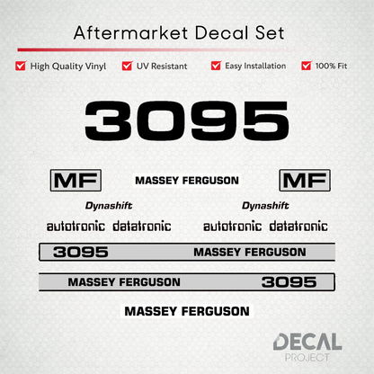 Aftermarket Decal Kit Compatible with Massey Ferguson 3095 – Dynashift Restoration Vinyl Set – Image 1