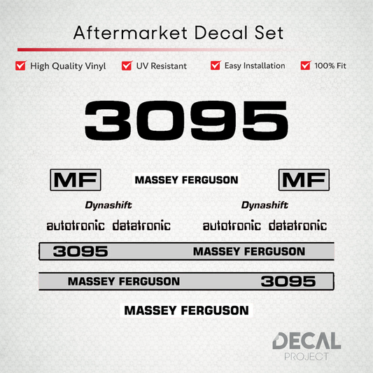 Aftermarket Decal Kit Compatible with Massey Ferguson 3095 – Dynashift Restoration Vinyl Set – Image 1