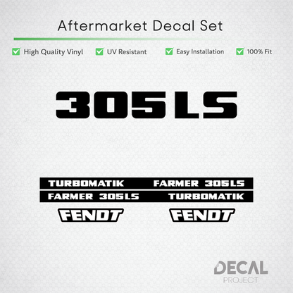Fendt Farmer 305 LS Turbomatik Decal Set - Early 300 Series Restoration