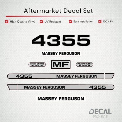 Aftermarket Decal Kit Compatible with Massey Ferguson 4355 – Premium Hood Stripe Graphics Set – Image 1