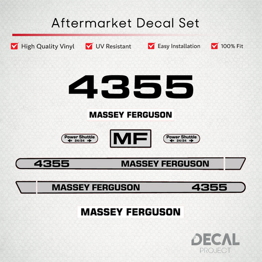 Aftermarket Decal Kit Compatible with Massey Ferguson 4355 – Premium Hood Stripe Graphics Set – Image 1