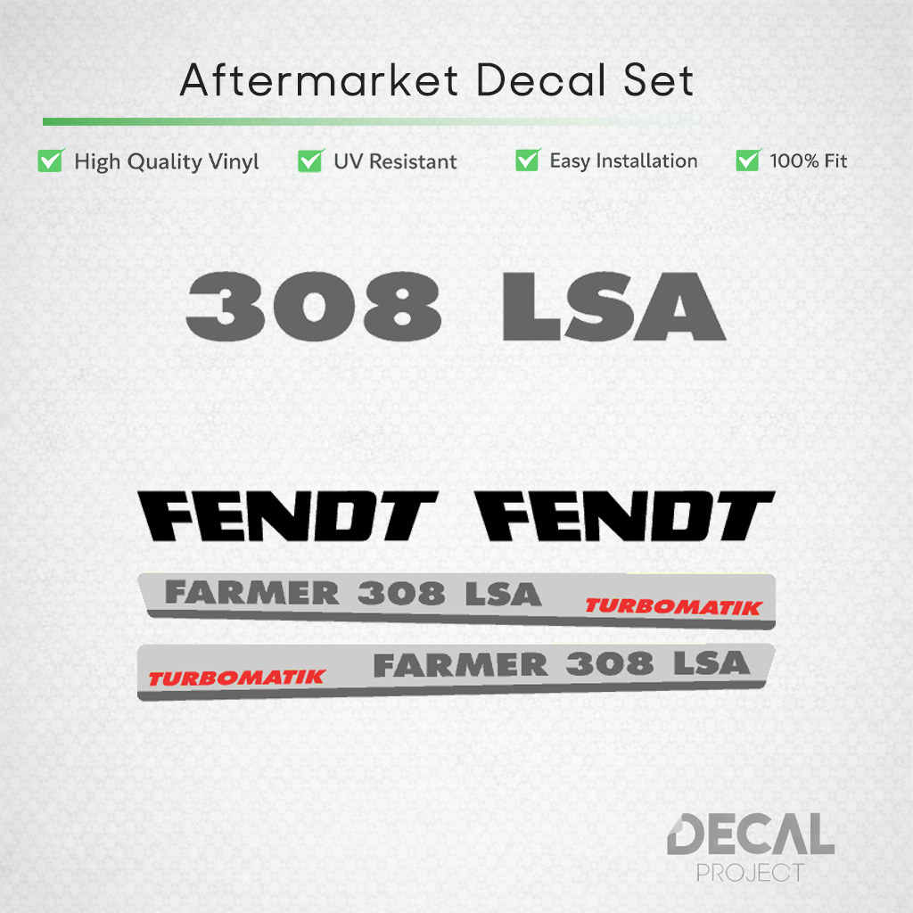 Fendt Farmer 308 LSA Turbomatik Decal Kit - Classic 4WD Series Restoration Set