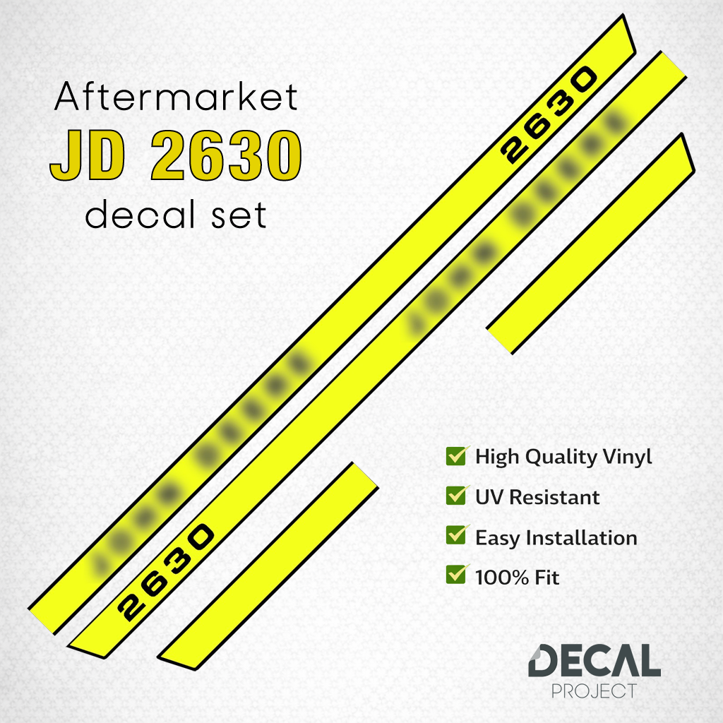 John Deere 2630 Decal Kit – Aftermarket Tractor Stickers – Full Restoration Set