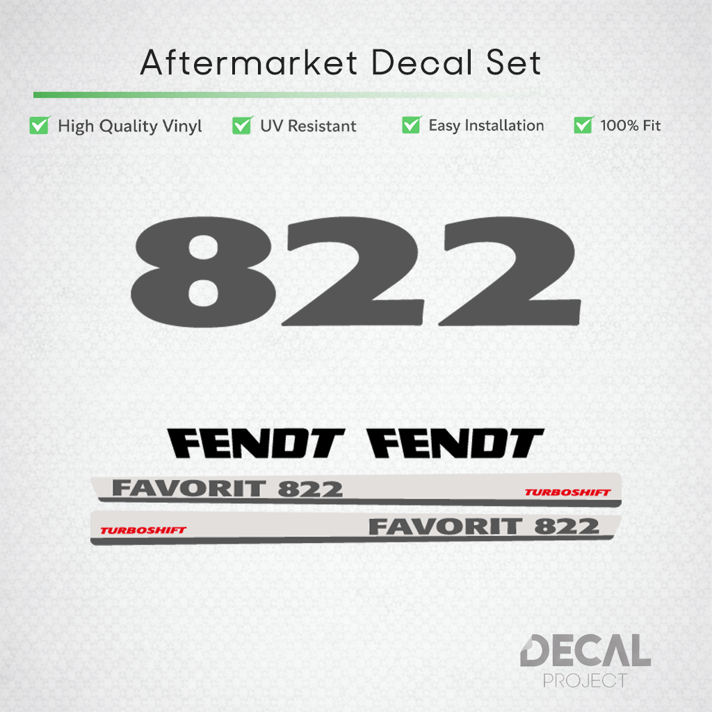 Fendt Favorit 822 Turboshift Decal Set - Premium 800 Series Heritage Vinyl Kit