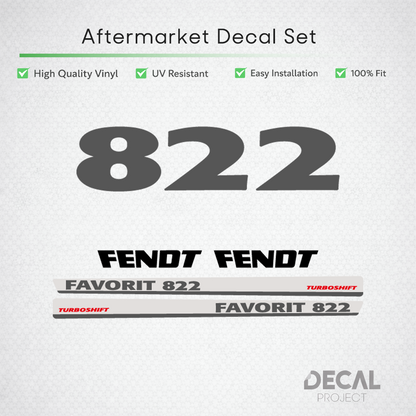 Fendt Favorit 822 Turboshift Decal Set - Premium 800 Series Heritage Vinyl Kit