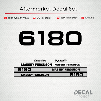 Aftermarket Decal Kit Compatible with Massey Ferguson 6180 – Dynashift Restoration Vinyl Set – Image 1