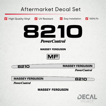 Aftermarket Decal Kit Compatible with Massey Ferguson 8210 – Premium Restoration Vinyl Set – Image 1