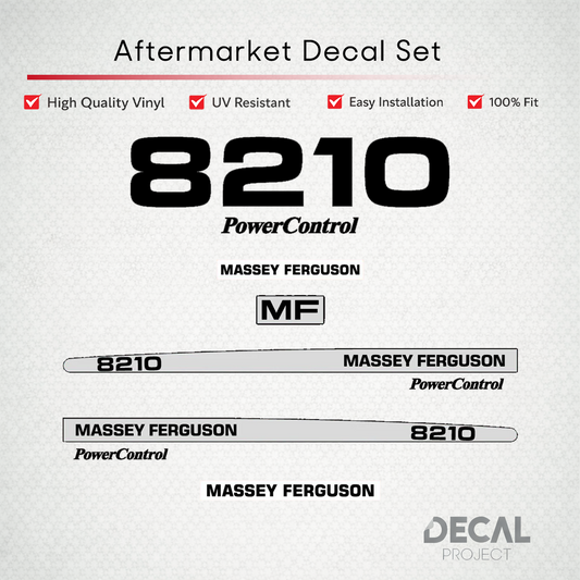Aftermarket Decal Kit Compatible with Massey Ferguson 8210 – Premium Restoration Vinyl Set – Image 1