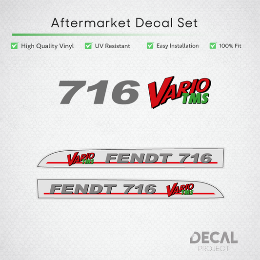 Fendt 716 Vario TMS Decal Set - Silver Edition - Premium 700 Series Vinyl Kit