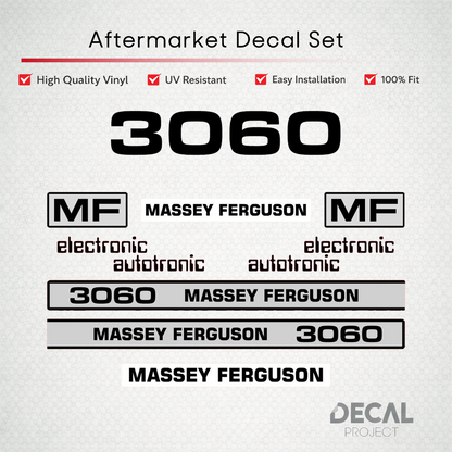 Aftermarket Decal Kit Compatible with Massey Ferguson 3060 – Autotronic Restoration Vinyl Set – Image 1