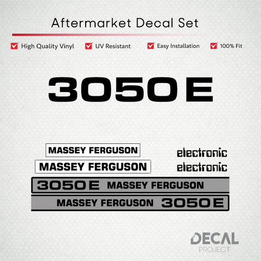 Aftermarket Decal Kit Compatible with Massey Ferguson 3050 E – Premium Restoration Vinyl Set – Image 1