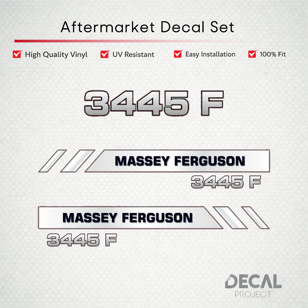 Aftermarket Decal Kit Compatible with Massey Ferguson 3445 F – Vineyard and Orchard Tractor Graphics Set – Image 1