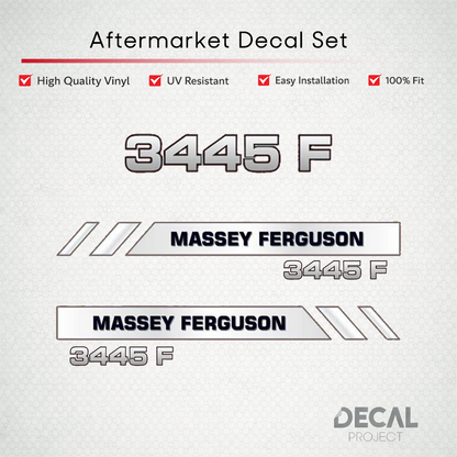 Aftermarket Decal Kit Compatible with Massey Ferguson 3445 F – Vineyard and Orchard Tractor Graphics Set – Image 1