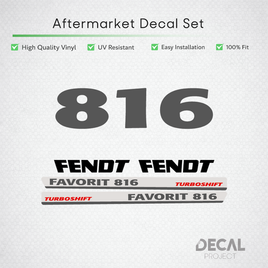 Fendt Favorit 816 Turboshift Decal Set - Series Restoration Vinyl Kit