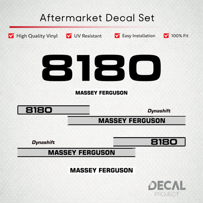 Aftermarket Decal Kit Compatible with Massey Ferguson 8180 – Premium Restoration Vinyl Set – Image 1
