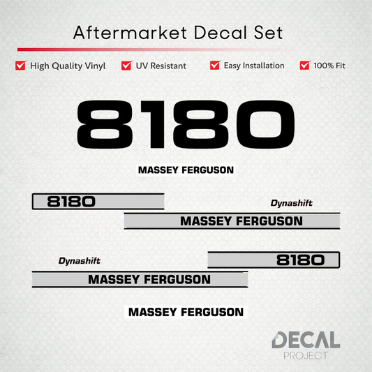 Aftermarket Decal Kit Compatible with Massey Ferguson 8180 – Premium Restoration Vinyl Set – Image 1