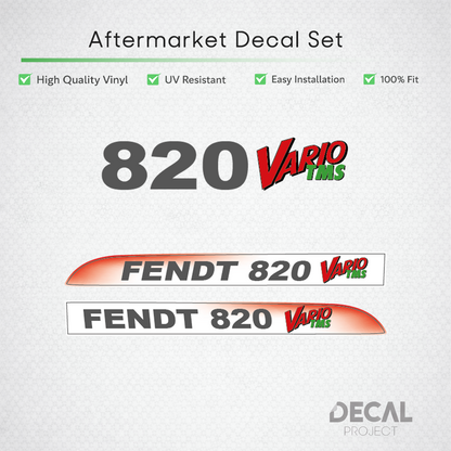 Fendt 820 Vario TMS Decal Set - Facelift Red Gradient Edition - Vinyl Set