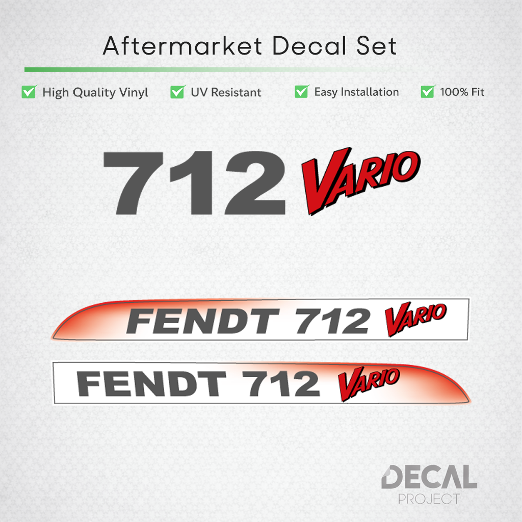 Fendt 712 Vario TMS Decal Kit - Facelift Red Gradient Edition - Set