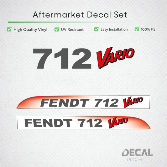 Fendt 712 Vario TMS Decal Kit - Facelift Red Gradient Edition - Set