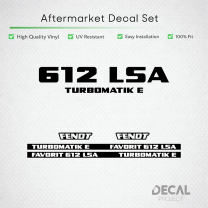 Fendt Favorit 612 LSA Turbomatik E Decal Set - Rare Electronic Edition Restoration Set