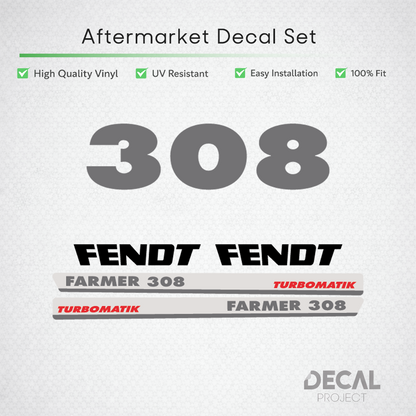 Fendt Farmer 308 Turbomatik Decal Kit - Classic 300 Series Premium Vinyl Set