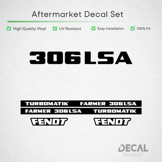 Fendt Farmer 306 LSA Turbomatik Decal Set - Early 300 Series Restoration