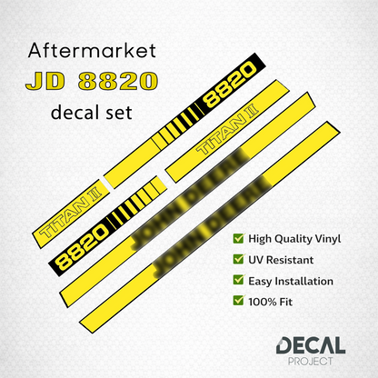Aftermarket set fits JD 8820 TITAN II Combine Decal Kit – Premium Full Restoration Set