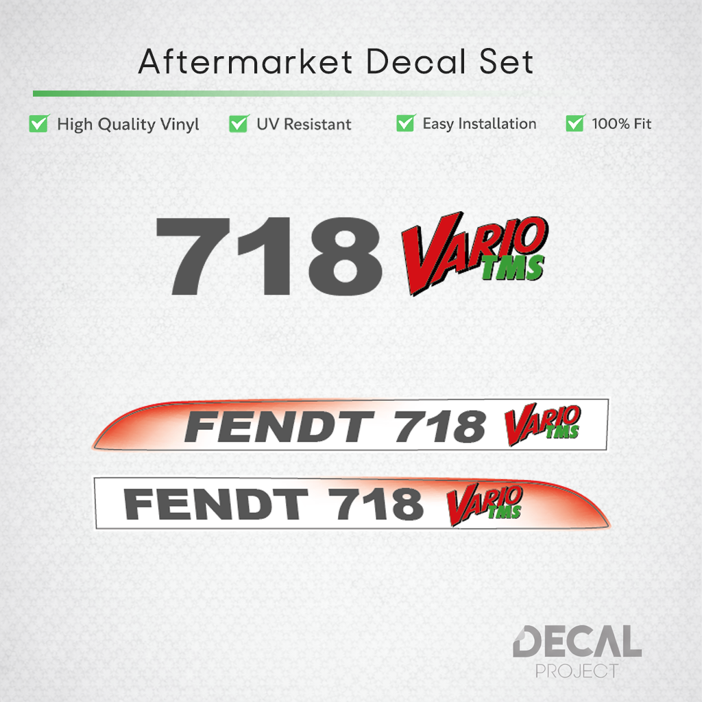 Fendt 718 Vario TMS Decal Set - Premium 700 Series COM III Restoration Vinyl Kit
