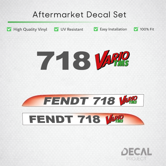 Fendt 718 Vario TMS Decal Set - Premium 700 Series COM III Restoration Vinyl Kit