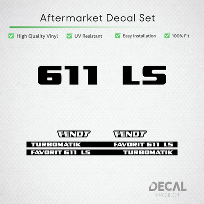 Fendt Favorit 611 LS Turbomatik Decal Set - Classic 6-Cyl High-Tack Vinyl Kit