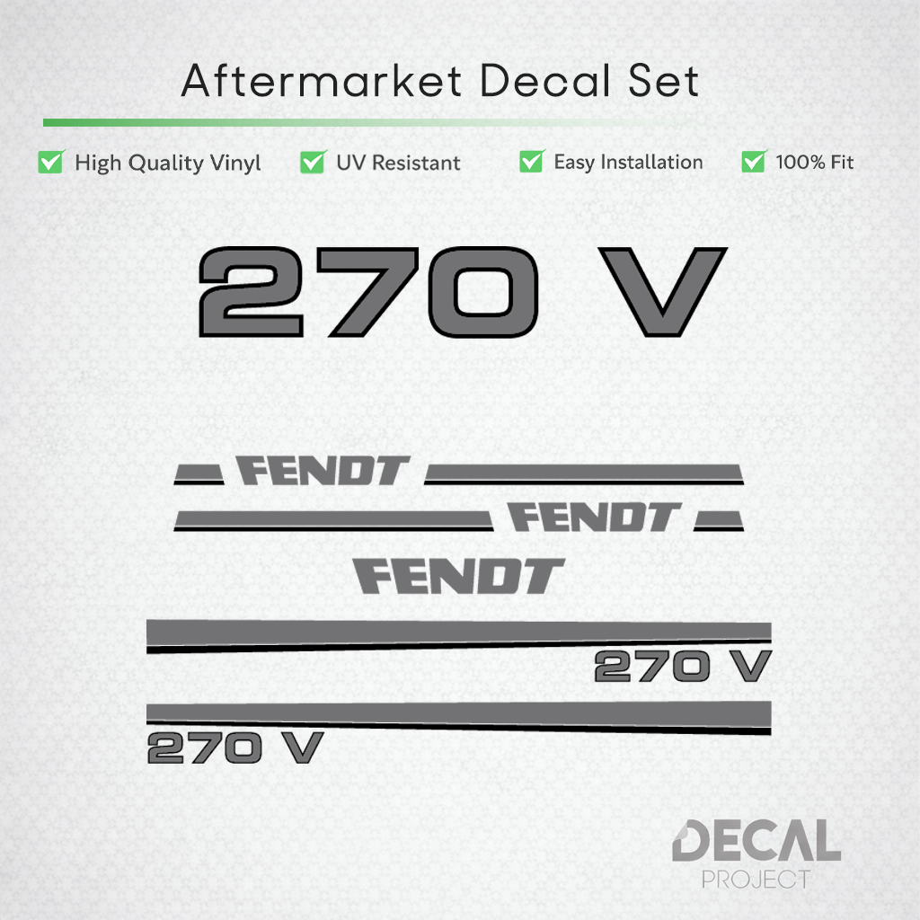 Fendt 270 V Decal Kit - Classic Vineyard Series Premium Vinyl Restoration Set