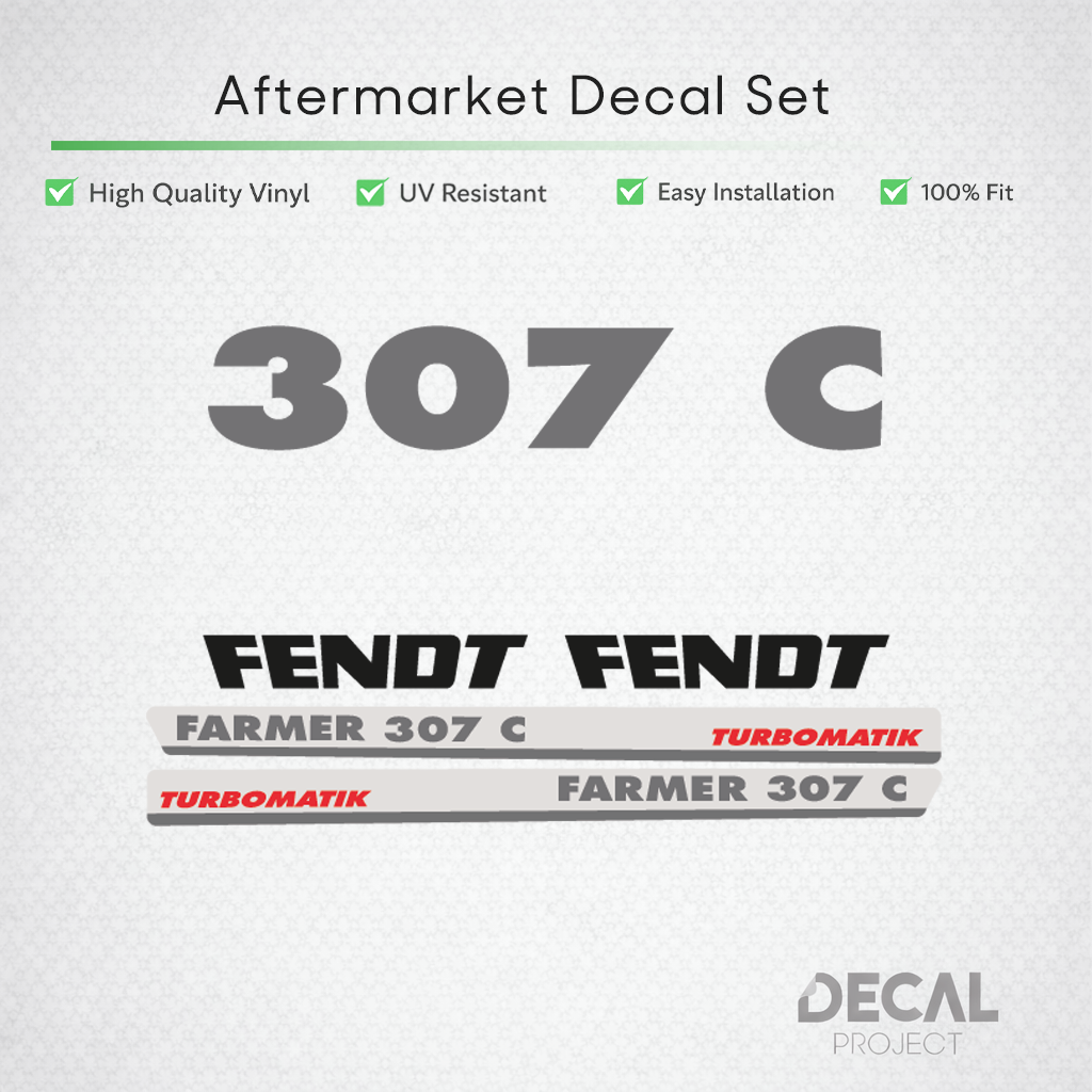Fendt Farmer 307 C Turbomatik Decal Kit - Compact Series Premium Restoration Set