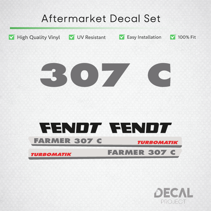 Fendt Farmer 307 C Turbomatik Decal Kit - Compact Series Premium Restoration Set