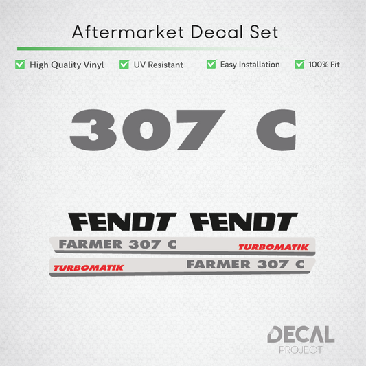 Fendt Farmer 307 C Turbomatik Decal Kit - Compact Series Premium Restoration Set
