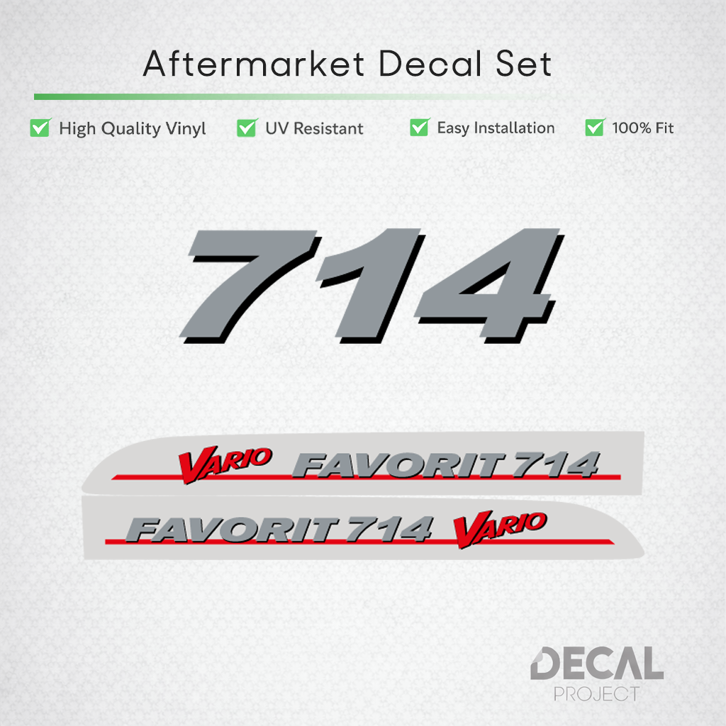 Fendt Favorit 714 Vario Decal Set - Early Gen 1 Restoration - Premium Vinyl Kit