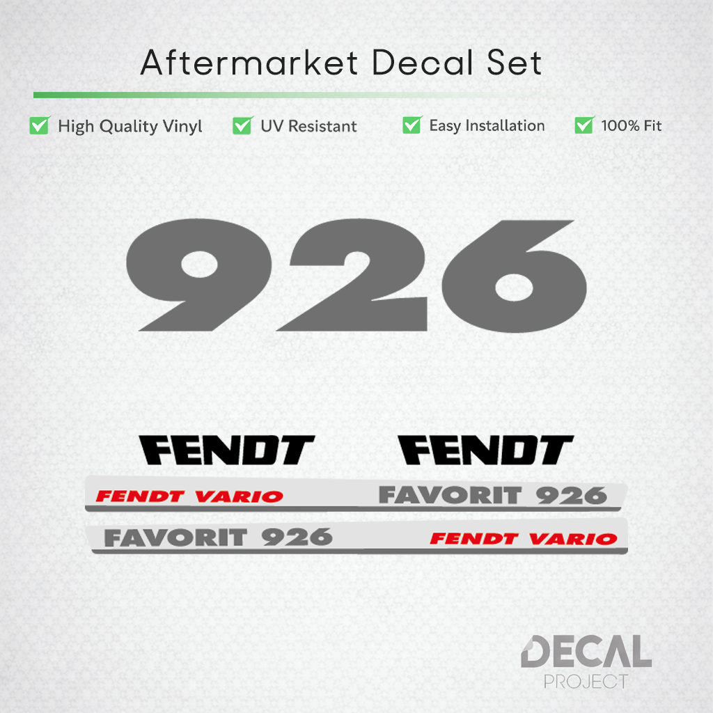 Fendt Favorit 926 Vario Decal Set - rare Restoration Vinyl Pioneer