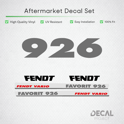 Fendt Favorit 926 Vario Decal Set - rare Restoration Vinyl Pioneer