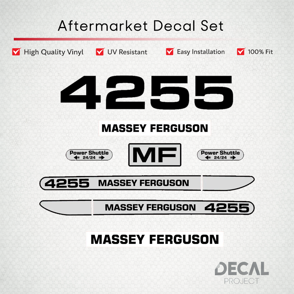 Aftermarket Decal Kit Compatible with Massey Ferguson 4255 – Premium Hood Stripe Graphics Set – Image 1