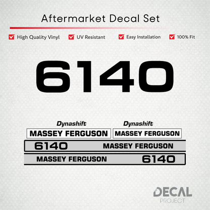 Aftermarket Decal Kit Compatible with Massey Ferguson 6140 – Dynashift Restoration Vinyl Set – Image 1