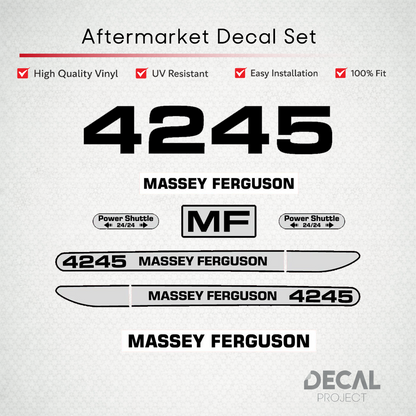 Aftermarket Decal Kit Compatible with Massey Ferguson 4245 – Power Shuttle Restoration Set – Image 1
