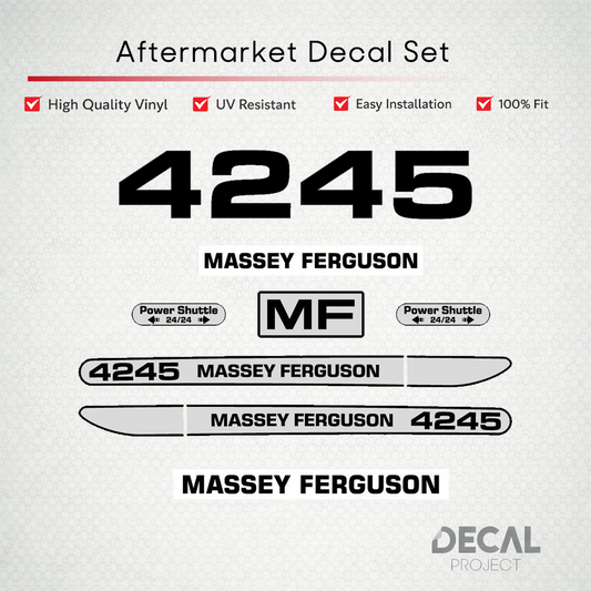 Aftermarket Decal Kit Compatible with Massey Ferguson 4245 – Power Shuttle Restoration Set – Image 1